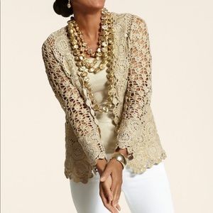 Chico’s Metallic Gold Cardigan
